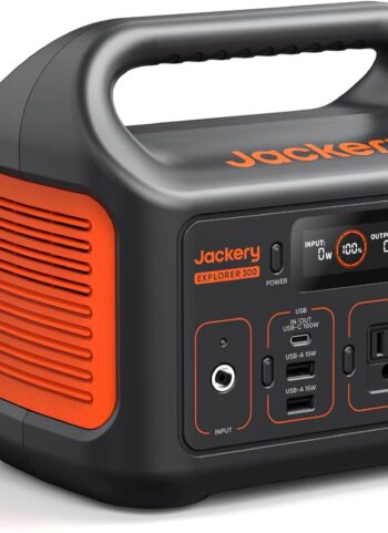 Jackery Portable Power Station Explorer 300, 292Wh Backup LiFePO4 Battery, Solar Generator for Outdoors Camping Travel Hunting Blackout (Solar Panel Optional)